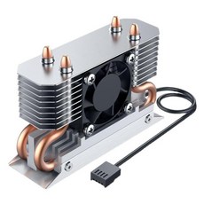 M.2 2280 SSD 방열판 M.2 SSD 하드 디스크 자동 팬용 솔리드 스테이트 디스크 팬이 있는 M.2 SSD 방열판 자동 팬 방열판, 설명대로, 그림으로, 알루미늄 합금, 스테인리스 스틸, 열전도 동관, 1개, 그림으로