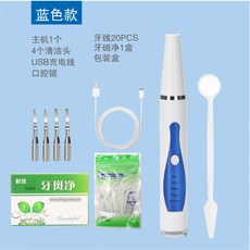 초음파 셀프 치석 제거기 집에서 치아 스케일링 스케일러 세척 구강 세정기 치실, 로얄 블루