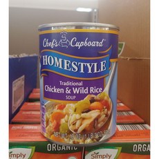 Chef's Cupboard Homestyle Traditional Chicken & Wild Rice Soup 세프 컵보드 홈스타일 드레디셔널 치킨 앤 와이드 라이스 스프 19oz(538g) 4팩, 1개