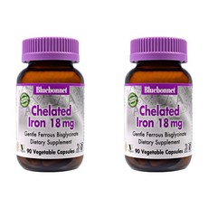 Bluebonnet Nutrition 킬레이트 철 18mg 90정 2개, 상세설명참조