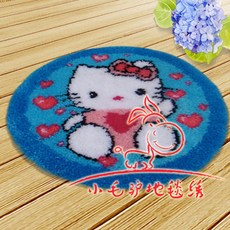 집 꾸미기 러그 스킬자수 펀칭니들 래치훅 스킬자수 세트 5종 diy 키트 캐릭터 매트, ZD30 하트키티 + 38×38cm, -개