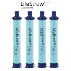 LifeStraw 라이프스트로우 아웃도어 개인용 정수필터 4팩 세트 (캠핑 야외 여행 하이킹), 네이비블루, 4개