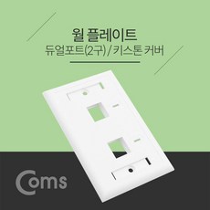 Coms 월 플레이트 듀얼포트 키스톤커버 2구 키스톤커버 월플레이트 싱글포트커버 벽면플레이트 장착묘듈 랜케이블정리 모듈플레이트 컴스 전기플레이트 COMS, 쿠팡 본상품선택