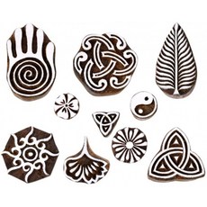 Hashcart Baren for Block Printing Stamping Block/Handcarved Designer Craft Print Pattern for Saree, 단일상품