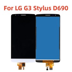  모바일 휴대 전화 LCD 터치 스크린 LG G3 스타일러스 D690 D693 D693N 디스플레이 화면 디지타이저 어셈블, 한개옵션1, 02 White With Frame 