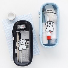 Little PaPer 투명 펜케이스, 블랙, 1개