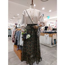 [써스데이아일랜드] 변형 페이즐리 패턴 셔링 스커트 T196MSK131W