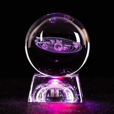 Falytemow우주 수정 구슬 수정 비드 80mm led코스터가 태양계 행성 인테리어 장식물 모양 침대 옆 램프, 단일상품