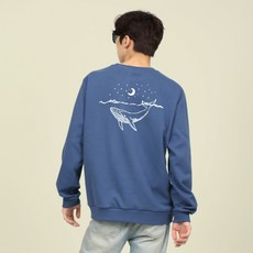 파르데스 남녀공용 달빛고래 맨투맨 긴팔 티셔츠