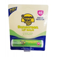 Banana Boat 비타민 E 선 스크린 립밤 SPF 45와 바나나 보트 알로에 베라 - 0.15 온스 6 팩, 단일상품, 단일상품