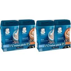 Gerber Rice and Oatmeal Cereal 거버 라이스 앤 오트밀 시리얼 16oz(454g) 2개입 2팩, 454g, 2개