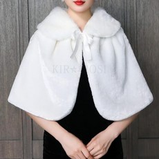 kirahosi 웨딩 드레스 숄 퍼 망토 케이프 인조 모피 408호+덧신증정 Devmcfb