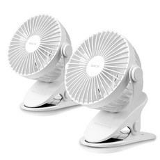  스카이 케어 윈드 200 휴대용 클립 선풍기 2개, 모닝 화이트, SKY-WD200 