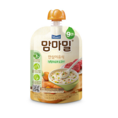 맘마밀 매일 안심이유식 9개월부터, 100g, 20개, 9개월~ 녹황채소&소고기