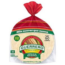 Guerrero Gluten Free White Corn Tortillas Small Soft Taco 30 게레로 프리 흰 옥수수 토르티야 소형 소프트 타코 30ct, Automatic-tortillas-and-taco-s, 1개, Automatic-tortillas-and-taco-s