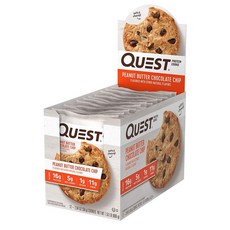 Quest Protein Cookie Peanut Butter Chocolate 퀘스트 프로틴 쿠키 피넛버터 초콜릿 2.04oz(58g) 12개입 프로틴바, 1개, 1개