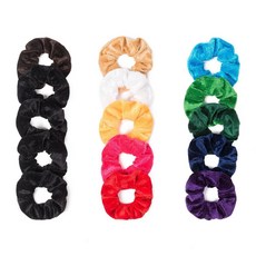 Vancool 15 팩 헤어 크런치 Bobbles 탄성 벨벳 다채로운 슈슈 헤어 밴드 넥타이 (11) multicolor
