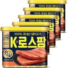 롯데푸드 K로스팜 340gx5캔 / 100%국내산 돼지고기, 단일상품