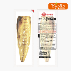 오뚜기 오쉐프 간편 고등어구이 60g 전자렌지 생선구이 혼밥 반찬 뼈 손질 냉동 구운고등어, 1개