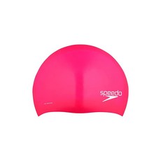 Speedo 유니 성인용 수영 모자 실리콘 롱 헤어 Speedo 블랙, 1개