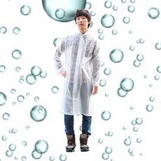 미묘마켓 행사우의 레인코트 코트형우의 단체 우비 비옷 체육대회 의전 지역축제 야외행사 레져 등산 낚시 여행용 판촉물 분양홍보물 단체구매 EVA 다회용 원피스우의 흰색, 1개
