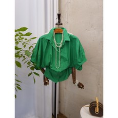 [여름신상 무배] 파프 카라 가오리 벌룬 반팔 셔츠 남방
