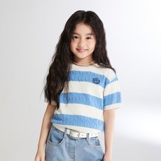 스파오키즈 자수 케이블 반팔니트_SPKWE24KG1