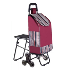 접이식 쇼핑카트 겸 간이 의자 할머니 선물 식료품 장보기, 스테인레스휠-의자가있는육군녹색