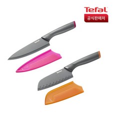테팔 프레쉬키친 칼 2종 세트, 1세트, 식도 핑크 15cm + 산도쿠 핑크 12cm + 칼집 2종