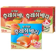 오리온 후레쉬베리 복숭아+딸기 12입/336gX3개 - 추천, 1개, 336g