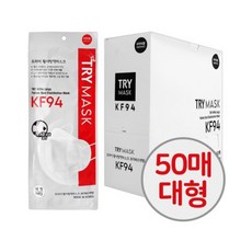 트라이 황사방역마스크 KF94 대형 김수현광고 약국정품, 1개입, 100개, 화이트