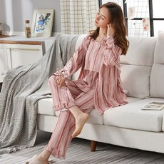 임산부 잠옷 임부잠옷 수유잠옷 임산부잠옷 수유복 홈웨어 3pcs 100 면 출산 간호