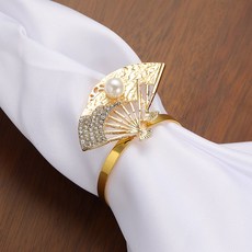 테이블 냅킨링 크리스마스 홈파티 테이블 장식 4PCS 세트, 4개, 진주부채