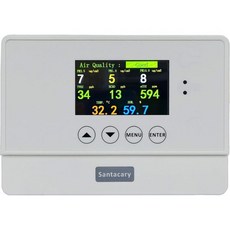 Santacary 미세먼지 측정기 공기질 모니터 지수AQI TVOC 포름알데히드HCHO 검출기 PM2.5 PM1.0 마이크론 입자상 물질 먼지 오염 벽걸이 데스크톱 Q17000, 1개