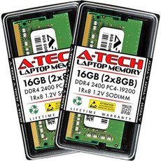 CT2K8G4SFS824A용 ATech 16GB(2x8GB) RAM 교체 DDR4 2400MHz PC419200(PC42400T) CL17 SODIMM 1Rx8 1.2V 비ECC