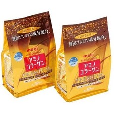 메이지 아미노 콜라겐 5000mg 프리미엄 리필형 214g x 2개 100% 일본 현지 직발송, 1세트