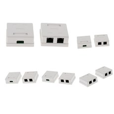 STK10x Cat5e 더블 포트 표면 실장 아울렛 박스 RJ45 페이스 플레이트 백 박스 콤보, 1개