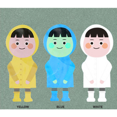 아동용우의 일회용비옷, 블루, 10개