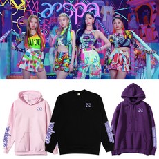 AESPA 에스파 로고 프린팅 후드티셔츠 맨투맨