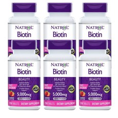 나트롤 비오틴 Natrol Biotin 5000mcg 250 정, 6개, 250정