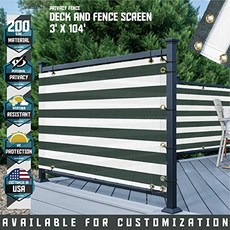 3x 105 진한 녹색 흰색 줄무늬 주거 사업 개인 정보 보호 갑판 울타리 스크린 200 GSM (3 x 105 Dark Green With White Stripes), 본상품, 본상품