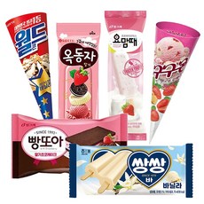 딸기랑 바닐라 아이스크림 6종 16개 요맘때 딸기 쌍쌍바 바닐라 옥동자 딸기 빵또아 딸기 월드콘 바닐라 구구콘 딸기 아이스크림 편의점아이스크림, 6종 16개 세트, 75ml
