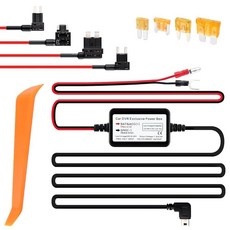 9.68피트 미니 USB 대시 캠 하드와이어 키트 - 12V-30V ~ 5V 2.5A 자동차 카메라 충전기 전원 공급 장치16AMG 퓨즈 탭 4개 및 대부분의 카메라용 5A 블