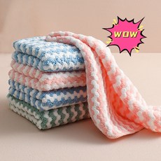 양이온탈유 행주 코랄볼륨흡수 주방용품 크린스프행주, 스트라이프25x25락(5매)