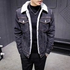 kirahosi 캐주얼 남자 양털 데님 청자켓 박시핏 데일리 104호+덧신증정 ABv19u7m