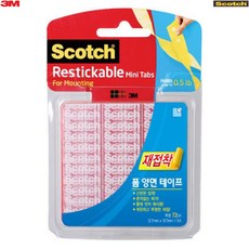 3M 스카치 재접착 투명 폼 양면테이프 R103 (1.27cm x 1.27cm) 72EA