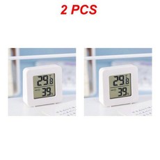 가정용 LCD 디지털 온도계 습도계 실내 미니 전자 온도 습도 계량기 센서 게이지 기상 관측소, [02] white 2pcs sensor, 1개