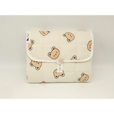 루플리 강아지산책 미끄럼방지 방수 야외 휴대용 매트 방석 스마일베어 단추형, 스마일베어 브라운, 단추형 (45x60)