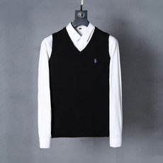 폴로 남자 면 니트 브이넥 베스트 조끼 7color