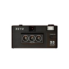 RETO 3D 필름 카메라용 135 Reto3d 입체 포인트 앤 샷 카메라 플래시 포함 일회용, Black, 1개, 1) Black